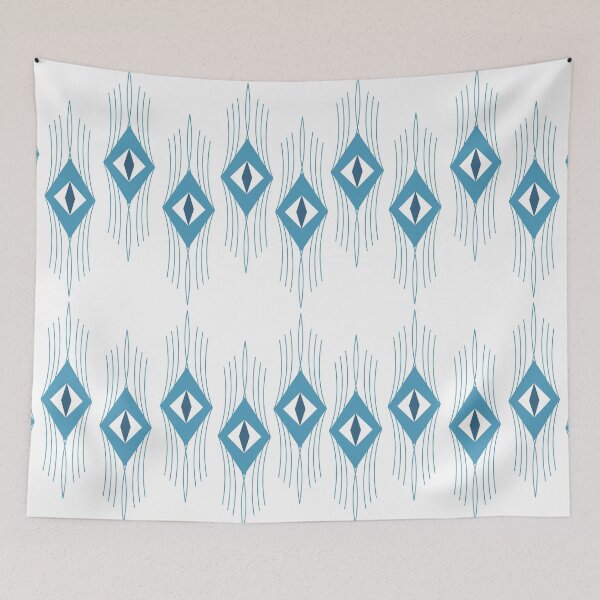Item preview, Blue  and Line Pattern Fabric  designed and sold by yakza-design.