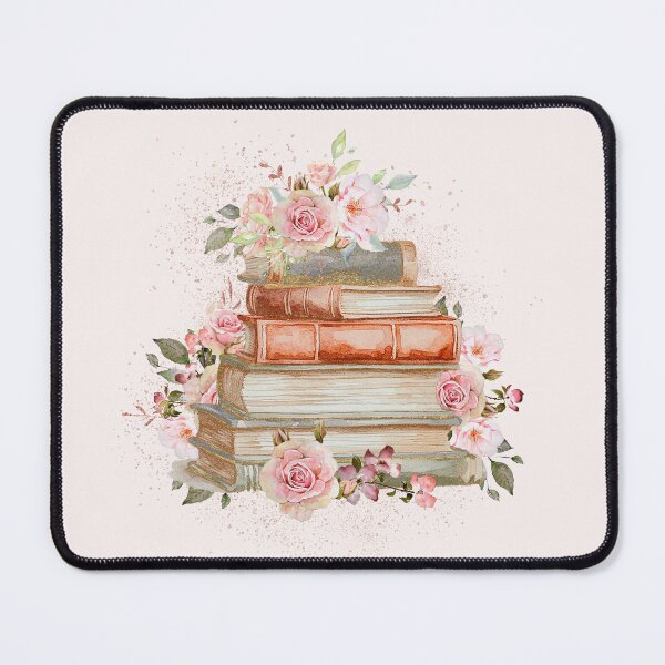 Item preview, Watercolor Vintage Pink Roses and Books Floral designed and sold by Nature Hues.