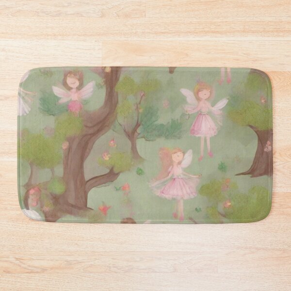 Item preview, pink fairy wallpaper with trees and fairies designed and sold by kloster2000.