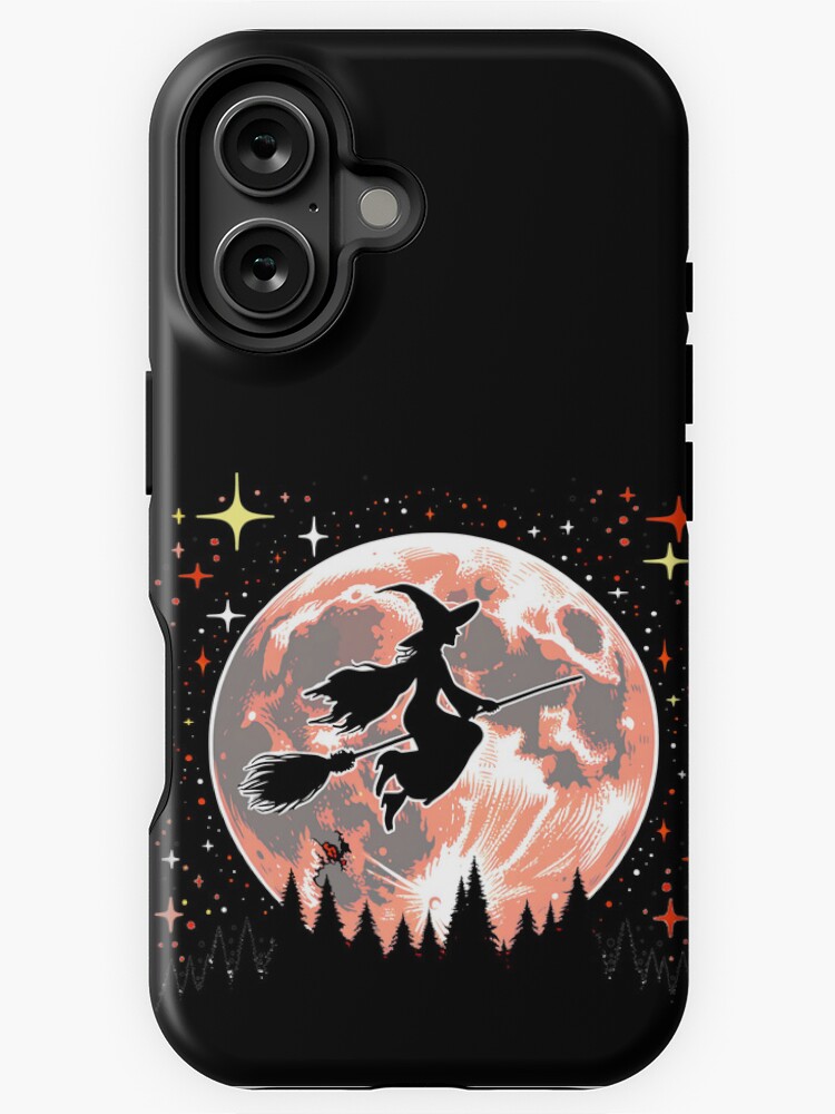 Thumbnail 1 von 4, iPhone-Hülle, fliegende Hexe auf einem Besen mit Mond designt und verkauft von Matzi-MV.