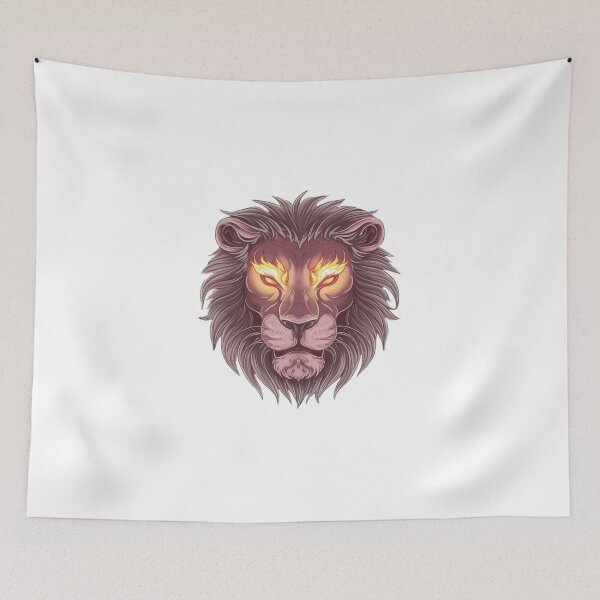 Item preview, Lion head with eyes on fire designed and sold by MyNiceDesigns.