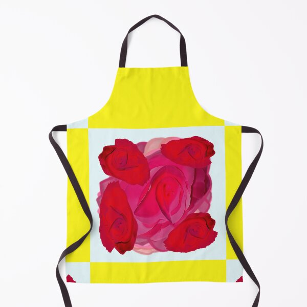 Item preview, Yellow White Gingham Paper Roses Red Roses designed and sold by Victoria Rose.