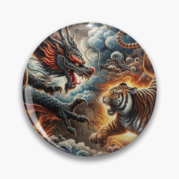 Item preview,  A fierce battle between a dragon and a tiger designed and sold by Hatomomox.