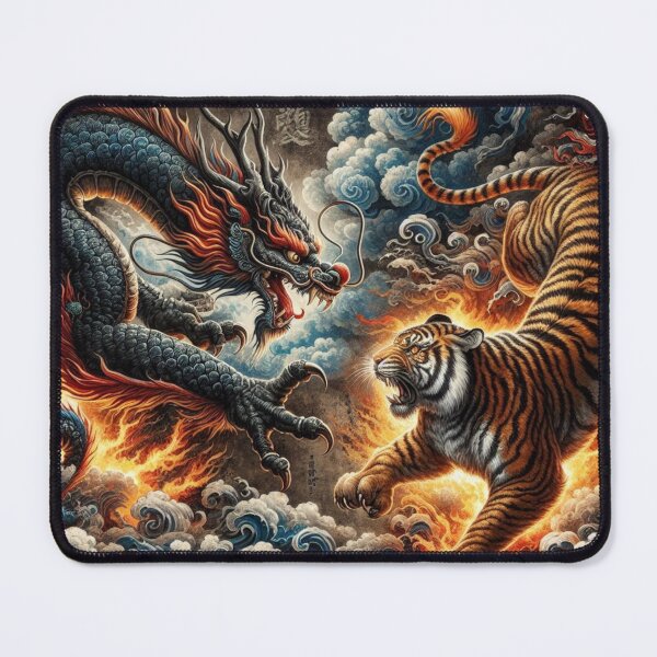 Item preview,  A fierce battle between a dragon and a tiger designed and sold by Hatomomox.