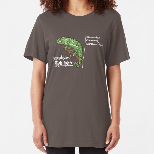 Flap-necked chameleon - Chamaeleo dilepis | Alternative white Slim Fit T-Shirt