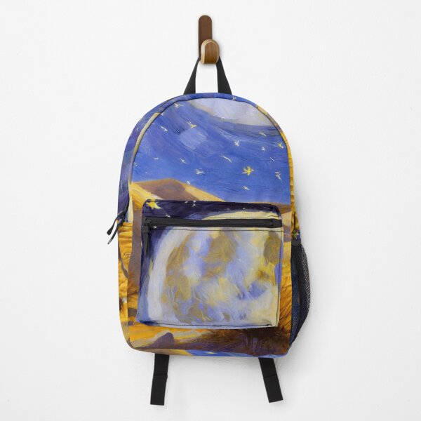Item preview, A beauty walks in the desert at night with many stars and a big moon designed and sold by fotofeast.
