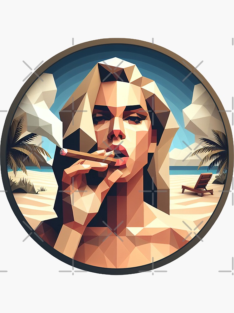 Thumbnail 3 von 3, Sticker, Smoking Woman designt und verkauft von Kobeko.