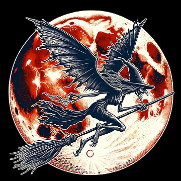 Vorschaubild zum Design Fliegende Hexe auf einem Besen mit Vollmond von Matzi-MV
