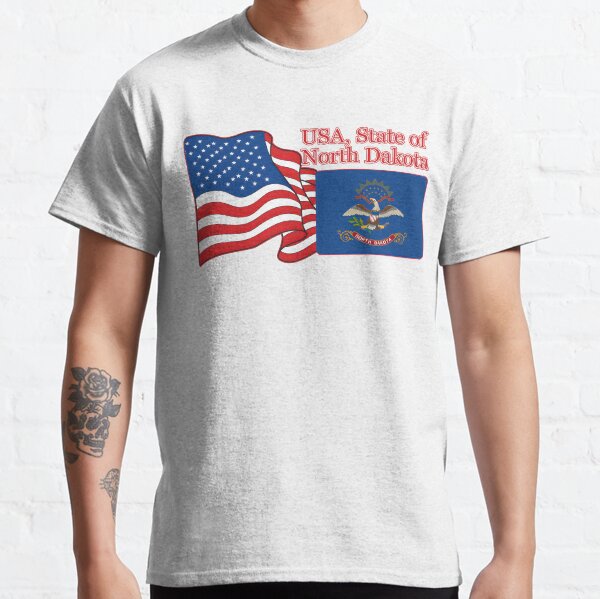 Item preview, flag American and  State of North Dakota flag together designed and sold by orthodox-icon.