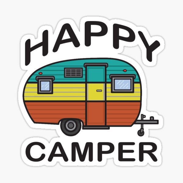 Fun Happy Camper Family Camping Sticker