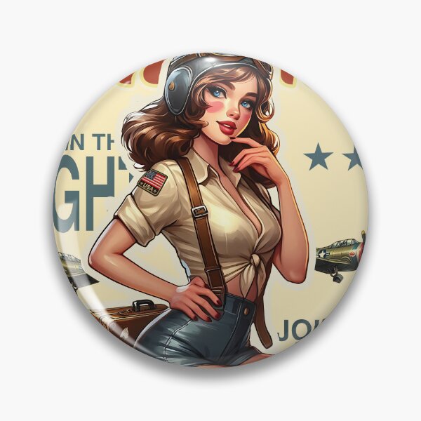 Item preview, Vintage ww2 pilot pinup woman retro poster  designed and sold by Greenbessela.
