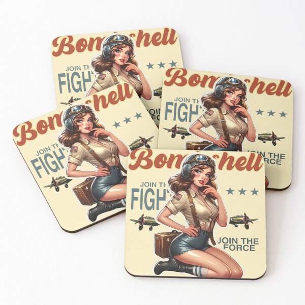 Item preview, Vintage ww2 pilot pinup woman retro poster designed and sold by Greenbessela.