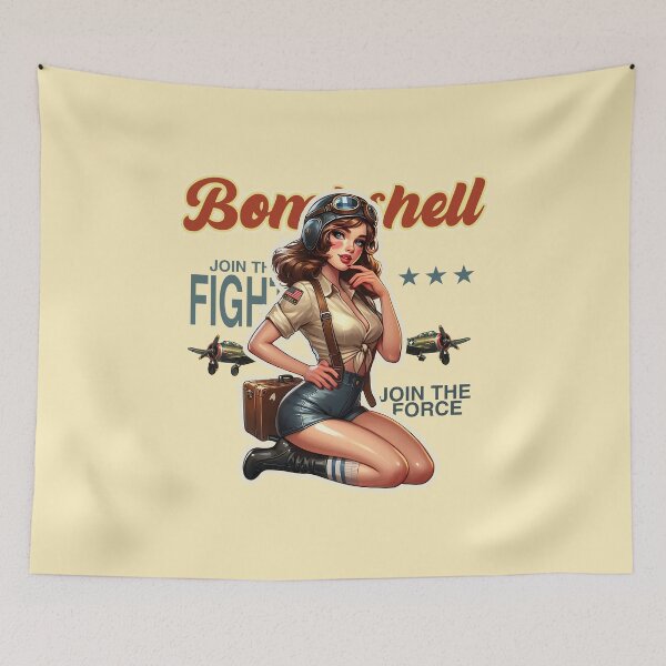 Item preview, Vintage ww2 pilot pinup woman retro poster  designed and sold by Greenbessela.