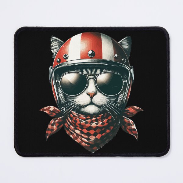 Item preview, Funny Biker Cat In Cool Helmet Retro designed and sold by TomFrontierArt.