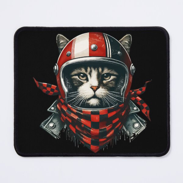 Item preview, Biker Cat In Cool Helmet Retro designed and sold by TomFrontierArt.