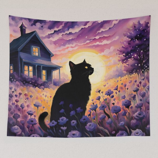Item preview, Cat under the Glowing Moon designed and sold by Bright-Moonrise.