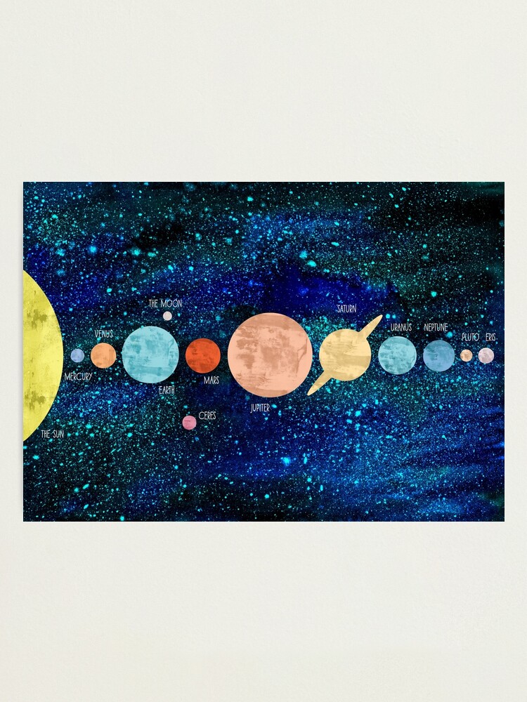 Solar System, watercolor Solar System, Astronomy Print, Planets art  Photographic Print for Sale by Rosaliartbook