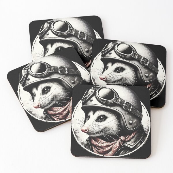 Item preview, Biker Opossum In Cool Helmet Retro designed and sold by TomFrontierArt.