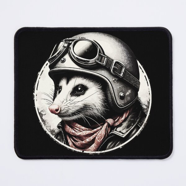 Item preview, Biker Opossum In Cool Helmet Retro designed and sold by TomFrontierArt.