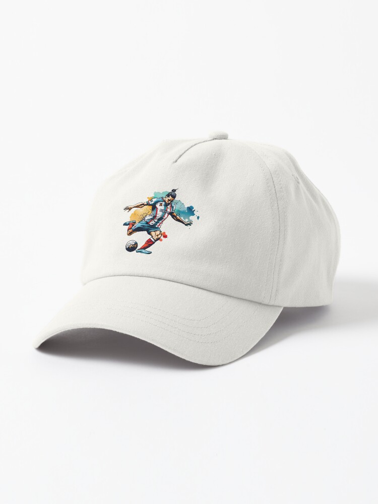 Thumbnail 1 of 7, Cap, Soccer Player Kicking The Ball designed and sold by Patricks-Art.