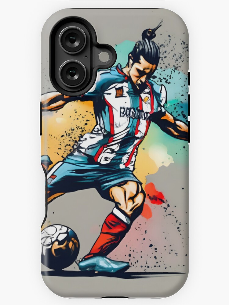Thumbnail 1 of 4, iPhone Case, Soccer Player Kicking The Ball designed and sold by Patricks-Art.