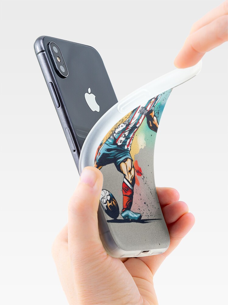 Thumbnail 4 of 5, iPhone Case, Soccer Player Kicking The Ball designed and sold by Patricks-Art.