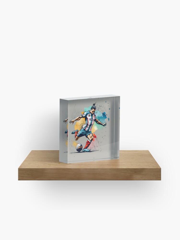 Thumbnail 1 of 5, Acrylic Block, Soccer Player Kicking The Ball designed and sold by Patricks-Art.