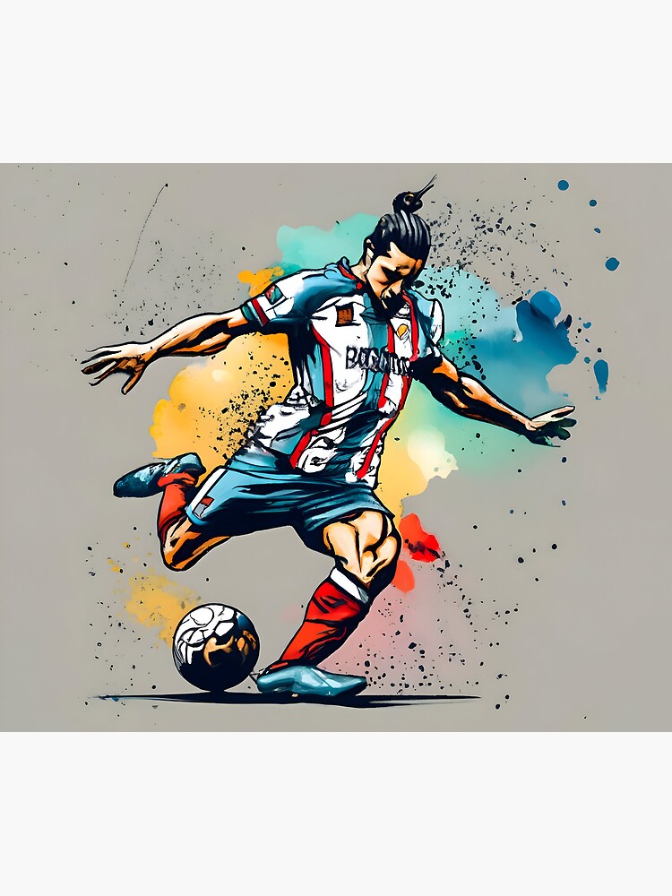 Thumbnail 5 of 5, Mouse Pad, Soccer Player Kicking The Ball designed and sold by Patricks-Art.