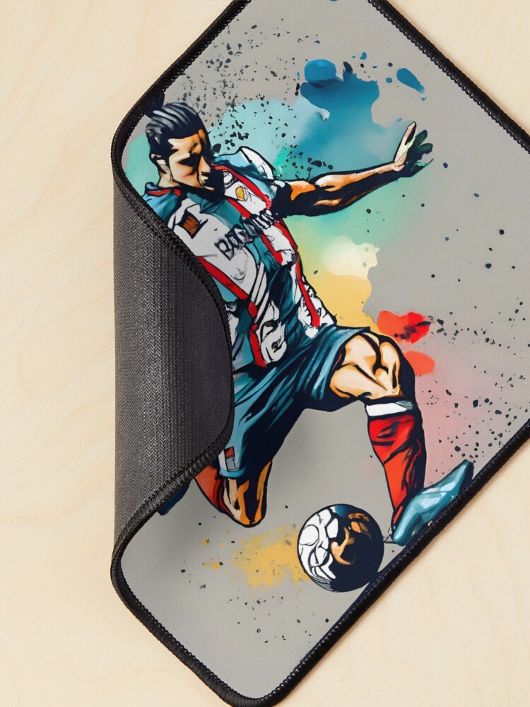 Thumbnail 2 of 5, Mouse Pad, Soccer Player Kicking The Ball designed and sold by Patricks-Art.