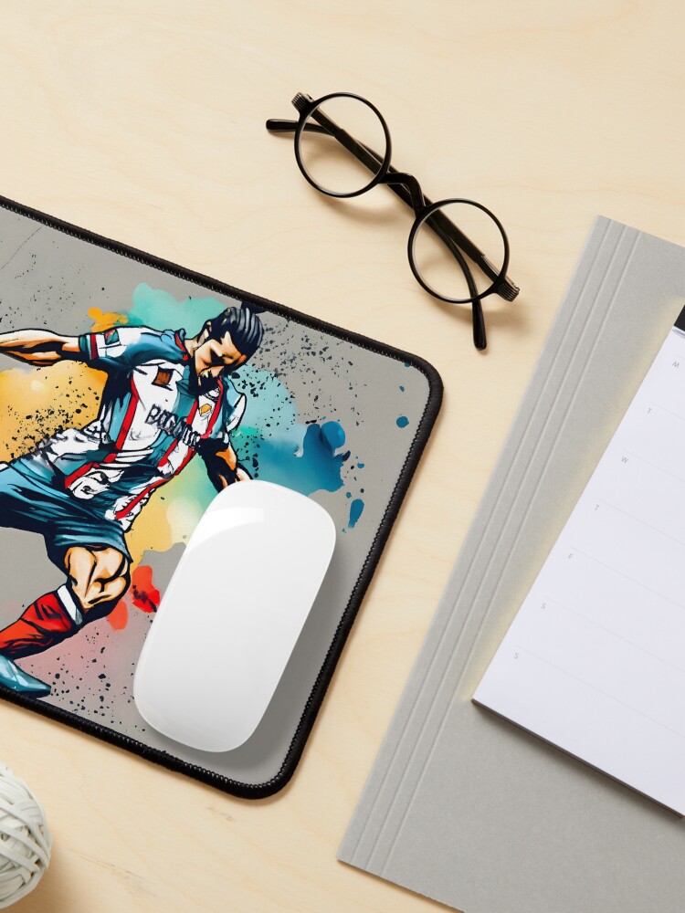Thumbnail 3 of 5, Mouse Pad, Soccer Player Kicking The Ball designed and sold by Patricks-Art.