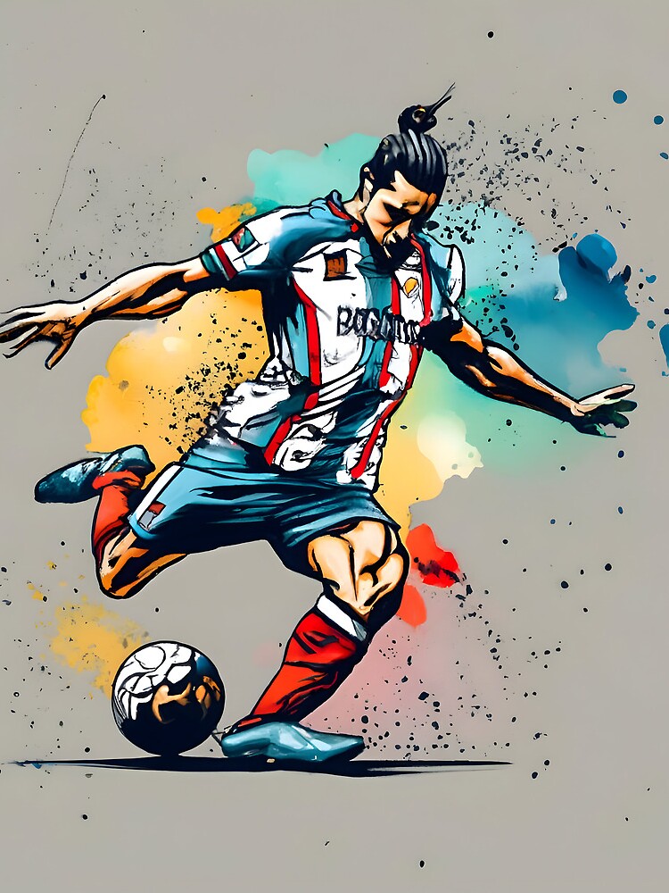Thumbnail 3 of 3, Drawstring Bag, Soccer Player Kicking The Ball designed and sold by Patricks-Art.