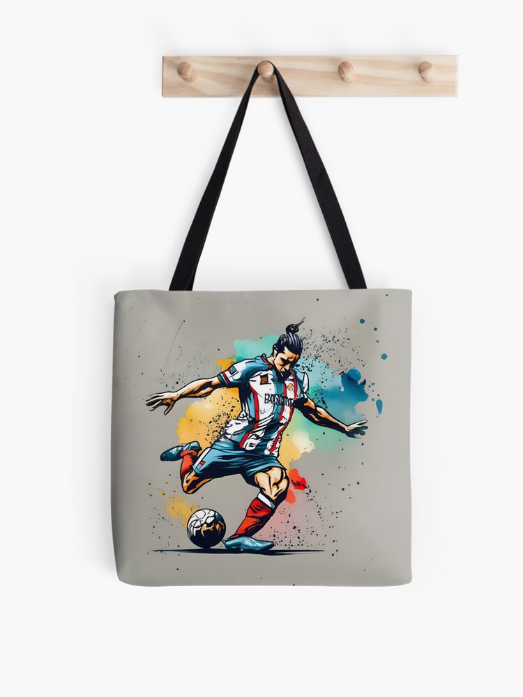 Thumbnail 1 of 2, Tote Bag, Soccer Player Kicking The Ball designed and sold by Patricks-Art.