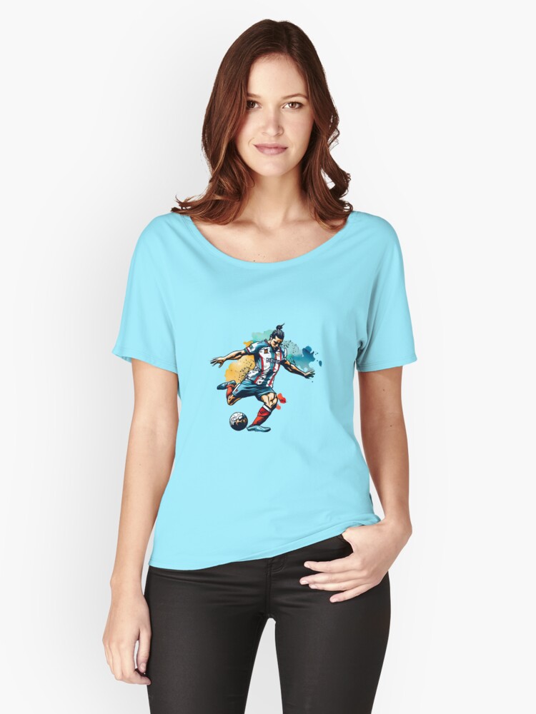 Thumbnail 1 of 3, Relaxed Fit T-Shirt, Soccer Player Kicking The Ball designed and sold by Patricks-Art.