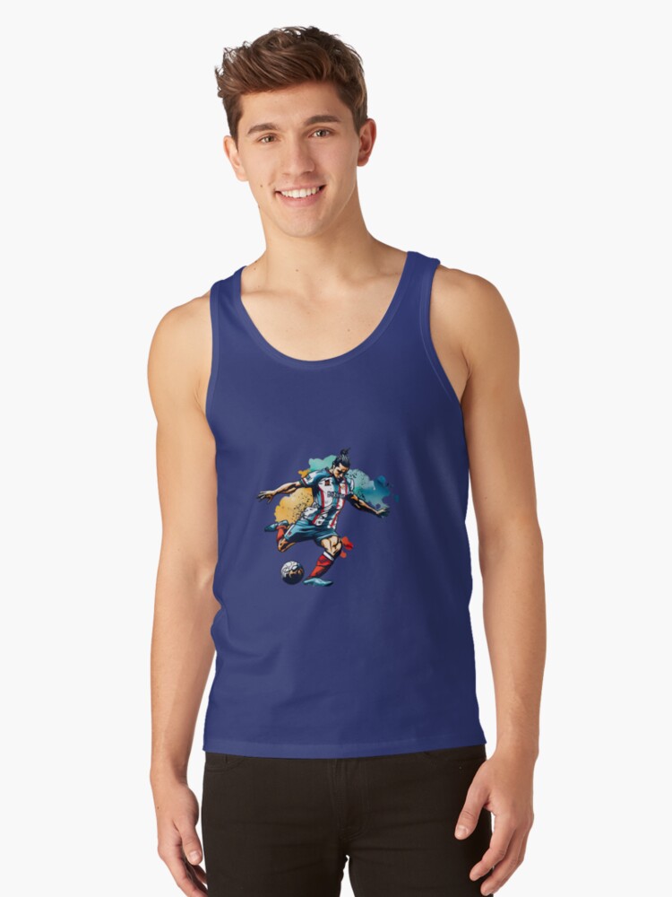 Thumbnail 1 of 3, Tank Top, Soccer Player Kicking The Ball designed and sold by Patricks-Art.