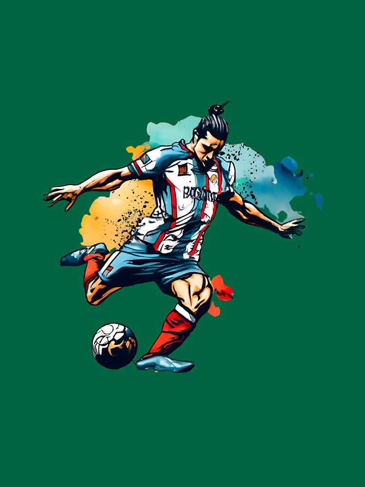 Thumbnail 7 of 7, Essential T-Shirt, Soccer Player Kicking The Ball designed and sold by Patricks-Art.