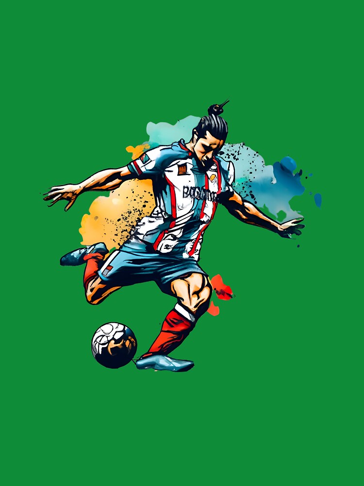 Thumbnail 7 of 7, Classic T-Shirt, Soccer Player Kicking The Ball designed and sold by Patricks-Art.