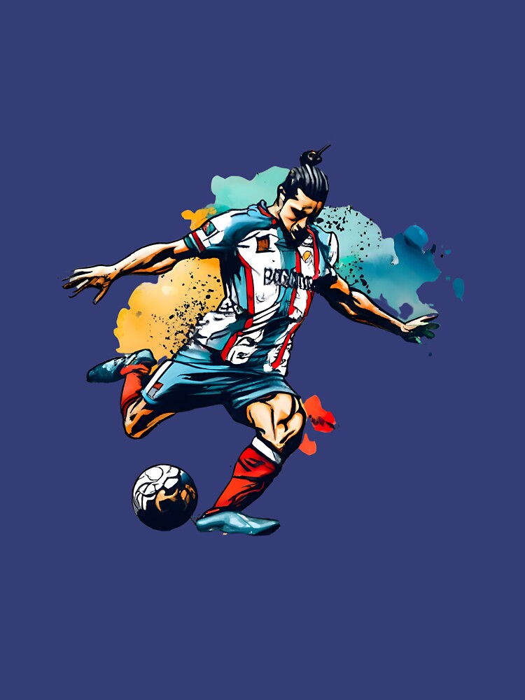 Thumbnail 3 of 3, Fitted V-Neck T-Shirt, Soccer Player Kicking The Ball designed and sold by Patricks-Art.