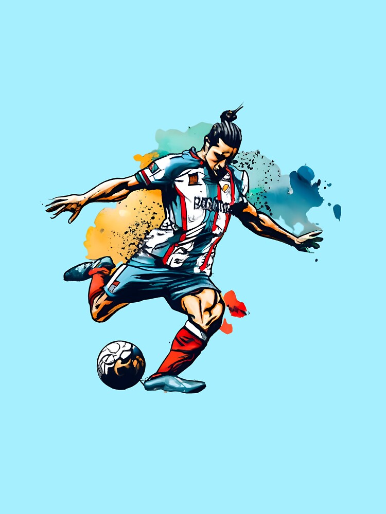 Thumbnail 3 of 3, Relaxed Fit T-Shirt, Soccer Player Kicking The Ball designed and sold by Patricks-Art.