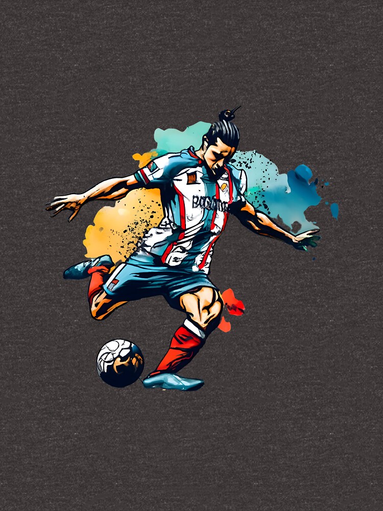 Thumbnail 3 of 3, V-Neck T-Shirt, Soccer Player Kicking The Ball designed and sold by Patricks-Art.