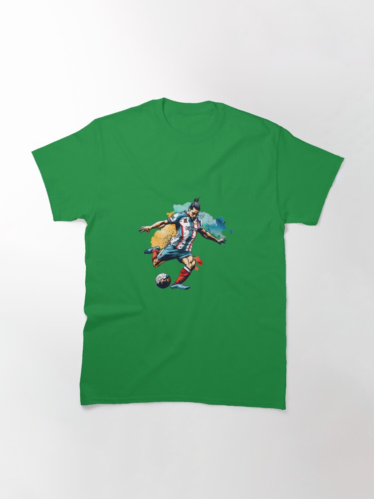 Thumbnail 3 of 7, Classic T-Shirt, Soccer Player Kicking The Ball designed and sold by Patricks-Art.