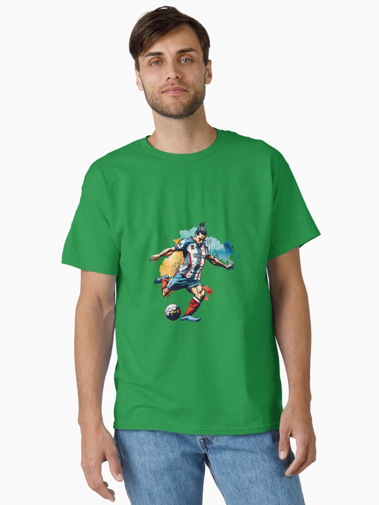Thumbnail 1 of 7, Classic T-Shirt, Soccer Player Kicking The Ball designed and sold by Patricks-Art.