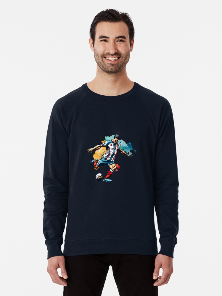 Thumbnail 1 of 5, Lightweight Sweatshirt, Soccer Player Kicking The Ball designed and sold by Patricks-Art.