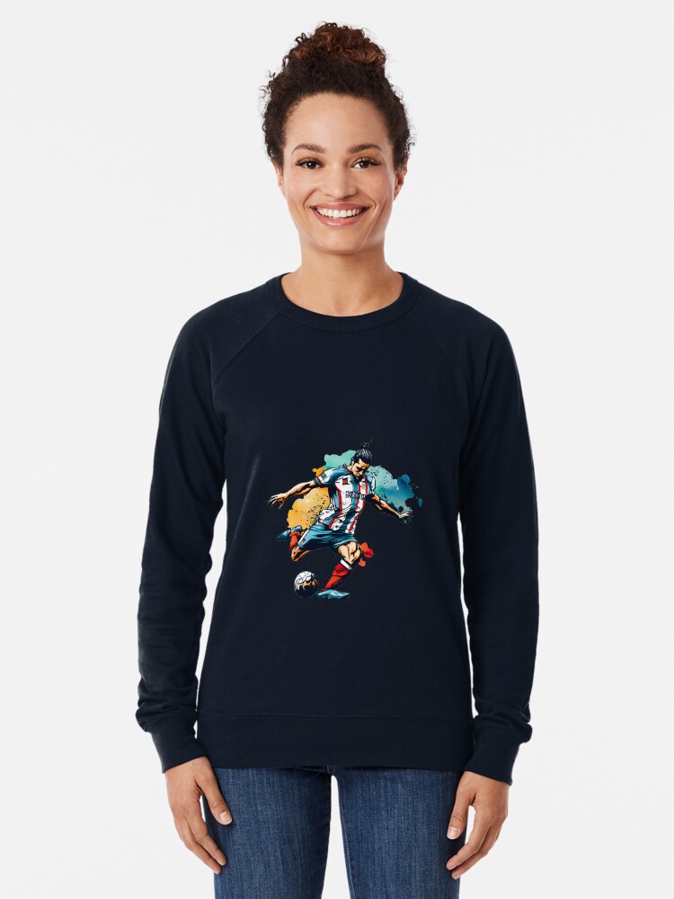 Thumbnail 2 of 5, Lightweight Sweatshirt, Soccer Player Kicking The Ball designed and sold by Patricks-Art.