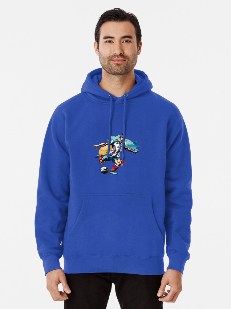 Thumbnail 1 of 5, Pullover Hoodie, Soccer Player Kicking The Ball designed and sold by Patricks-Art.