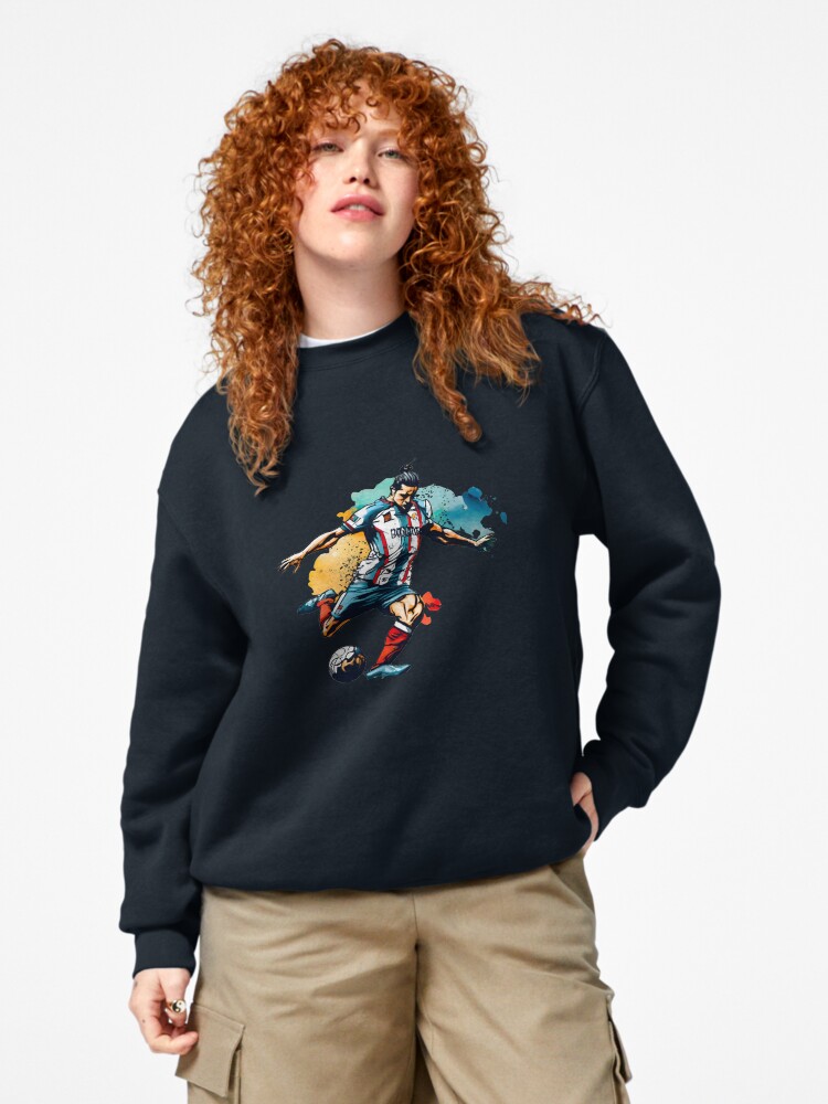 Thumbnail 4 of 7, Pullover Sweatshirt, Soccer Player Kicking The Ball designed and sold by Patricks-Art.