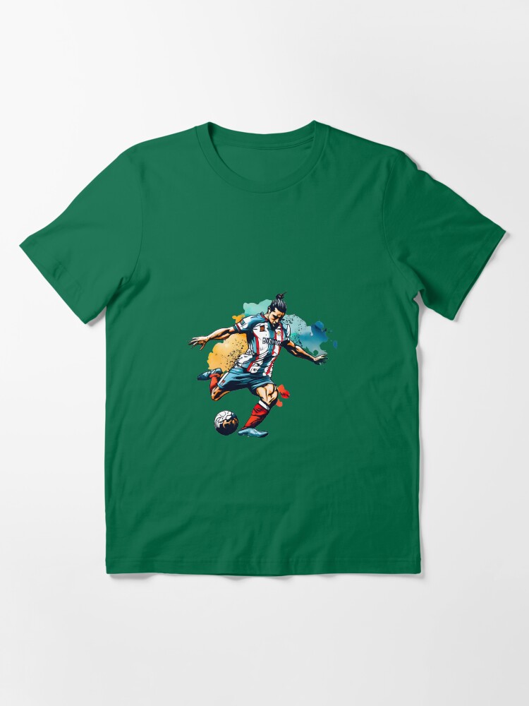 Thumbnail 3 of 7, Essential T-Shirt, Soccer Player Kicking The Ball designed and sold by Patricks-Art.