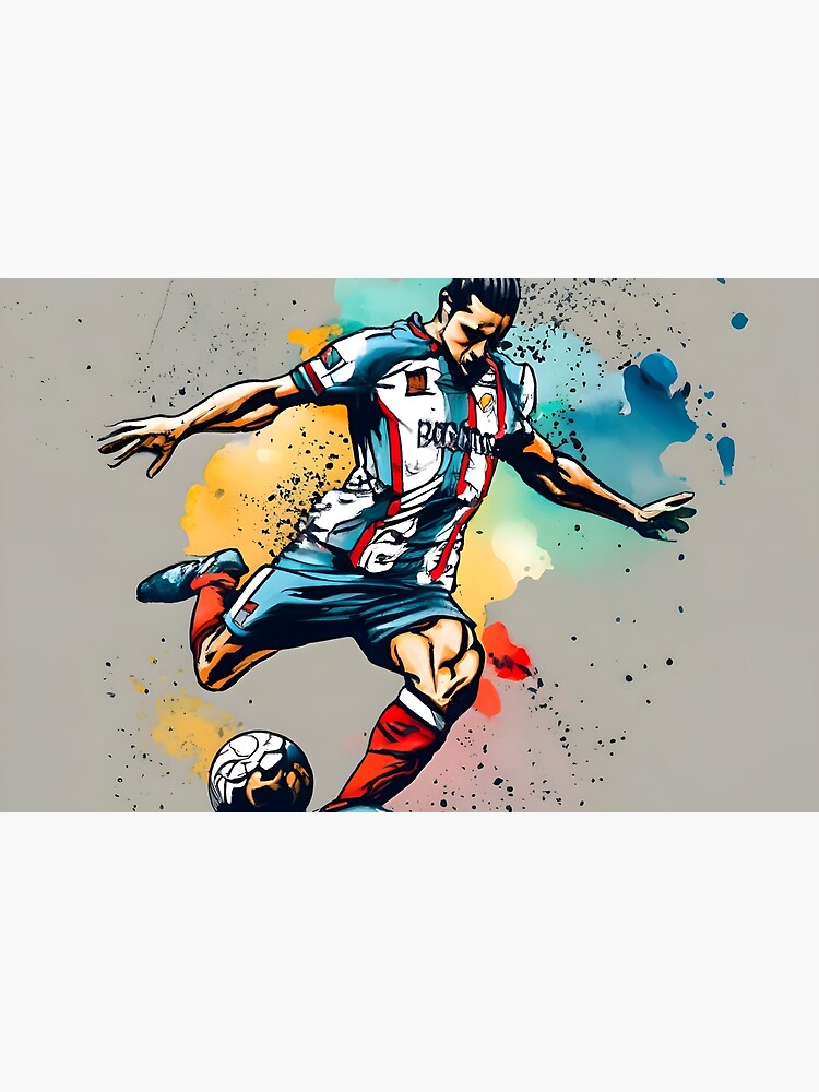 Thumbnail 2 of 2, Laptop Skin, Soccer Player Kicking The Ball designed and sold by Patricks-Art.
