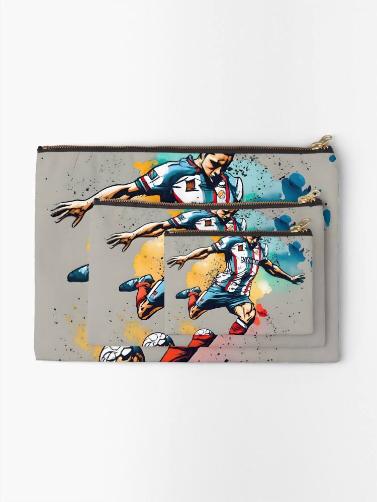 Thumbnail 2 of 4, Zipper Pouch, Soccer Player Kicking The Ball designed and sold by Patricks-Art.