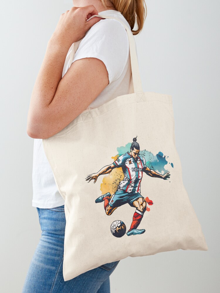 Thumbnail 1 of 5, Tote Bag, Soccer Player Kicking The Ball designed and sold by Patricks-Art.