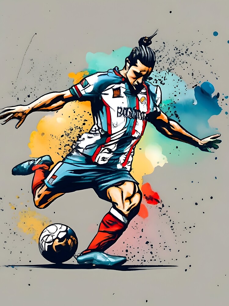 Thumbnail 5 of 5, Graphic T-Shirt, Soccer Player Kicking The Ball designed and sold by Patricks-Art.